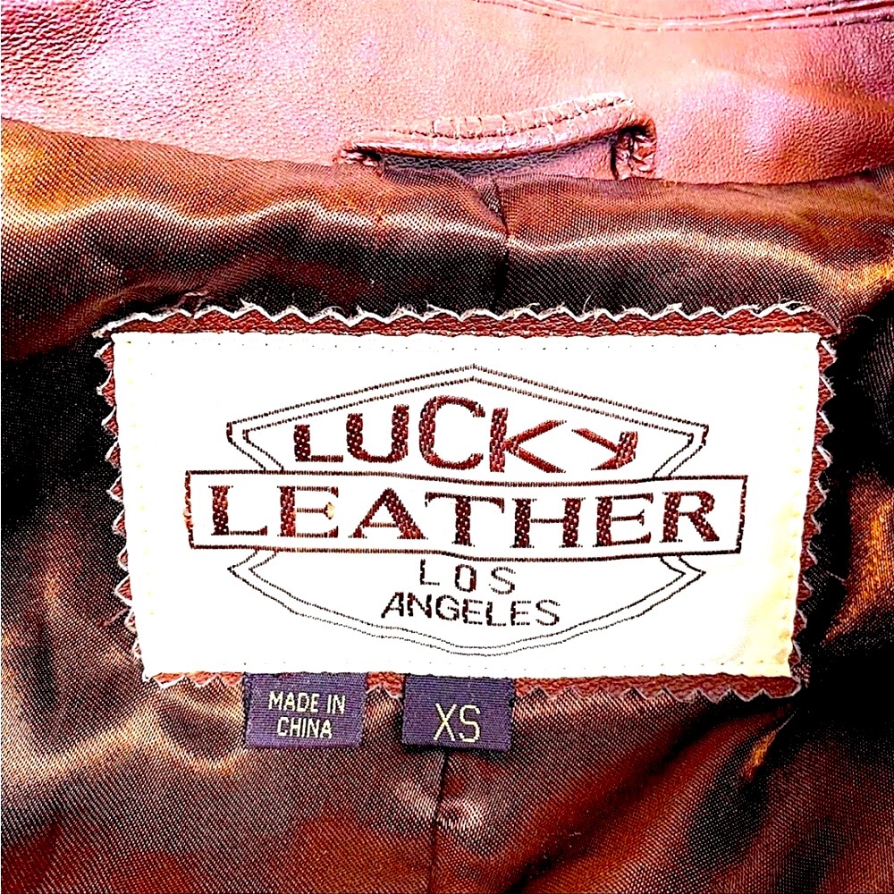 Lucky Brown Leather Jacket Los Angeles - Picture 5 of 7